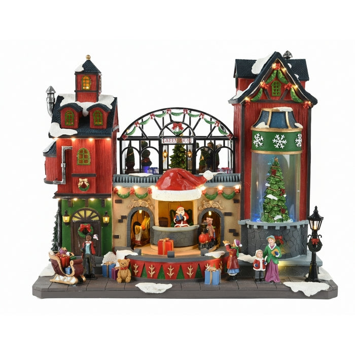 Decorazione natalizia con movimento, musica e LED - Santa Workshop