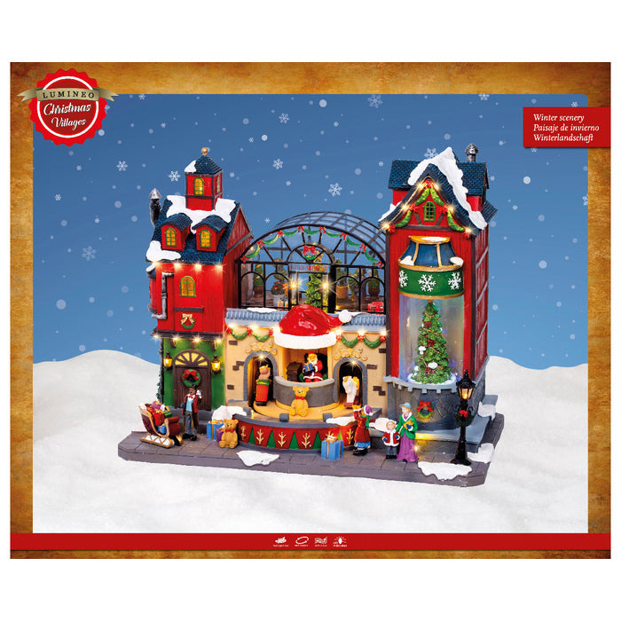 Decorazione natalizia con movimento, musica e LED - Santa Workshop