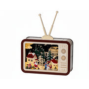TV natalizia per decorazione in compensato con LED