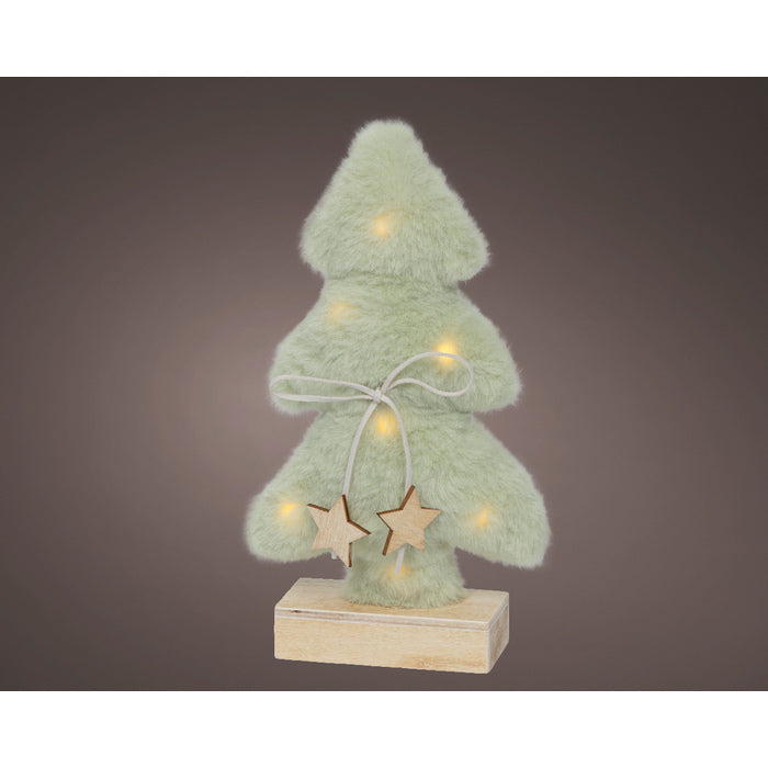 Albero decorativo luminoso in tessuto effetto peluche con micro LED