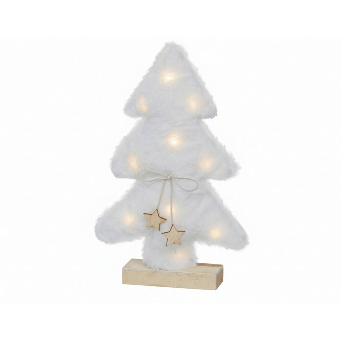 Albero decorativo luminoso in tessuto effetto peluche con micro LED