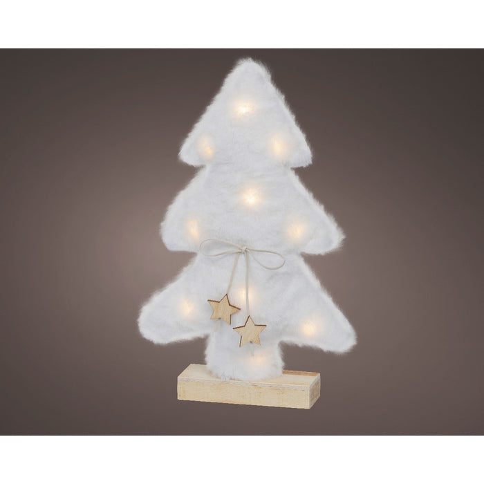 Albero decorativo luminoso in tessuto effetto peluche con micro LED