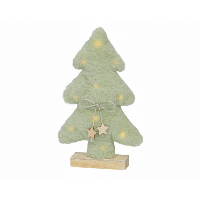 Albero decorativo luminoso in tessuto effetto peluche con micro LED