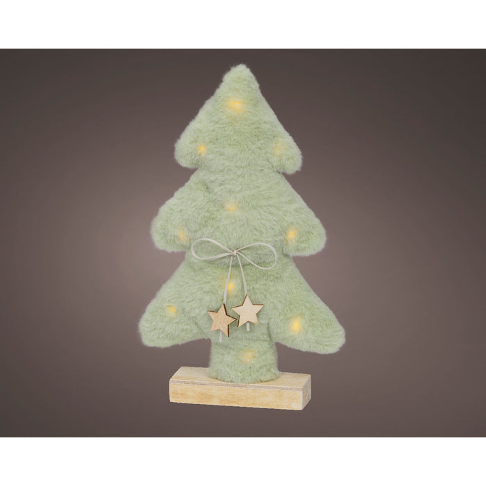 Albero decorativo luminoso in tessuto effetto peluche con micro LED