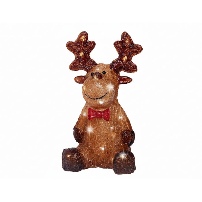 Renna per decorazione natalizia con LED a batteria interno/esterno 28 cm