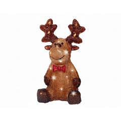 Renna per decorazione natalizia con LED a batteria interno/esterno 28 cm