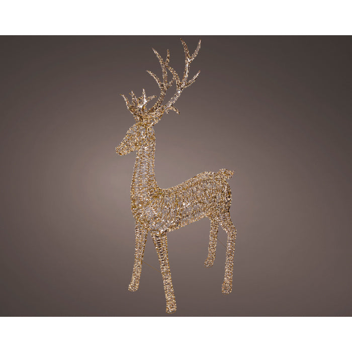 Renna luminosa con 5200 LED bianco caldo per decorazione natalizia 270 cm