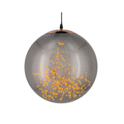 Sfera luminosa fumè per decorazione con micro LED bianco caldo a batteria