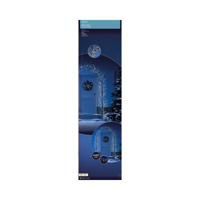 Arco luminoso con 1440 micro LED per interno/esterno 230 cm