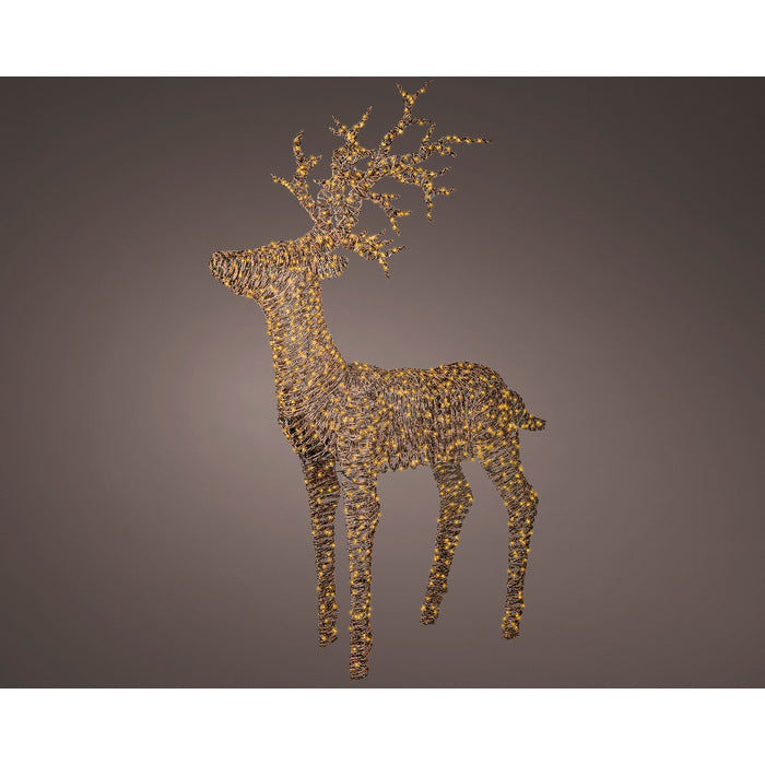 Renna in vimini per decorazione natalizia con 1320 LED interno/esterno 180 cm