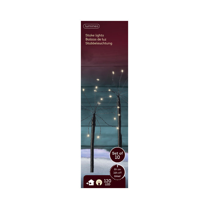 Set 10 boquet con 120 micro LED per decorazione interno/esterno