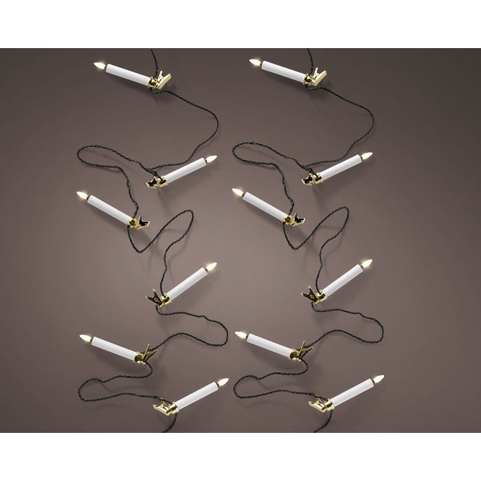 Luci per albero a forma di candela con 20 candele LED bianco caldo