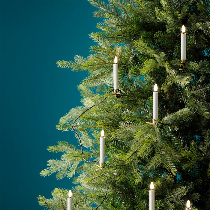 Luci per albero a forma di candela con 20 candele LED bianco caldo