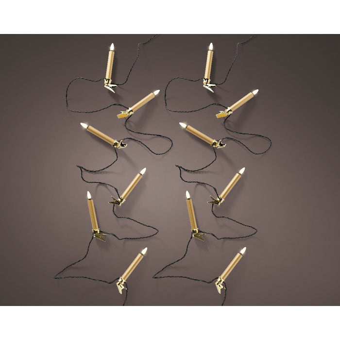 Luci per albero a forma di candela con 20 candele LED bianco caldo