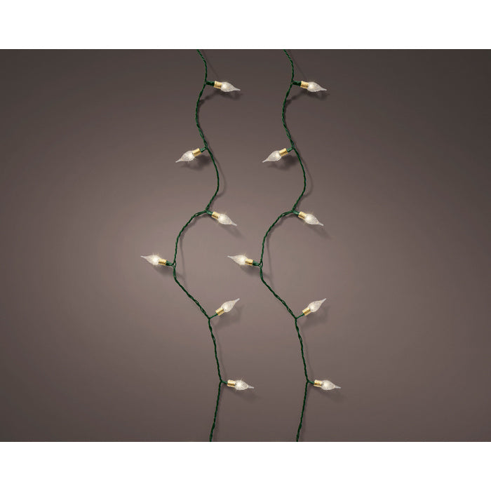 Luci natalizie 180 LED vintage con 8 funzioni e timer interno/esterno cavo verde 18 mt