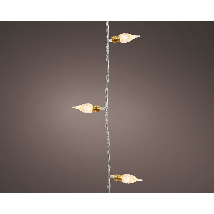 Luci natalizie 180 LED vintage con 8 funzioni e timer interno/esterno cavo bianco 18 mt