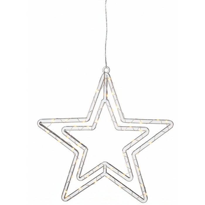Stella a LED bianco caldo per decorazione natalizia, a batteria, 35 cm
