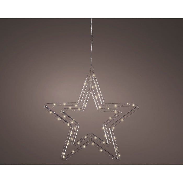 Stella a LED bianco caldo per decorazione natalizia, a batteria, 35 cm