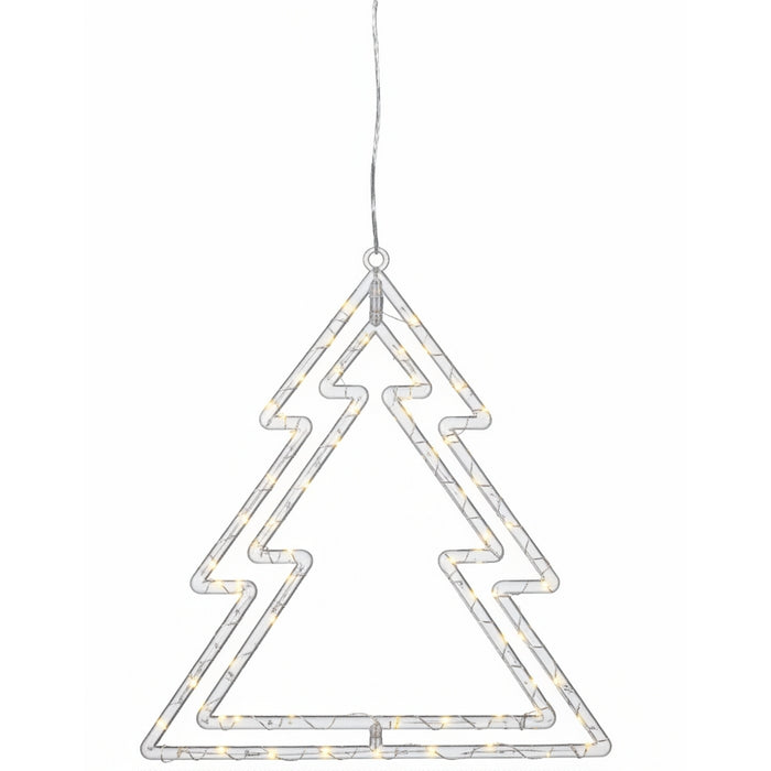Albero a LED bianco caldo per decorazione natalizia, a batteria, 37 cm