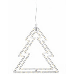 Albero a LED bianco caldo per decorazione natalizia, a batteria, 37 cm