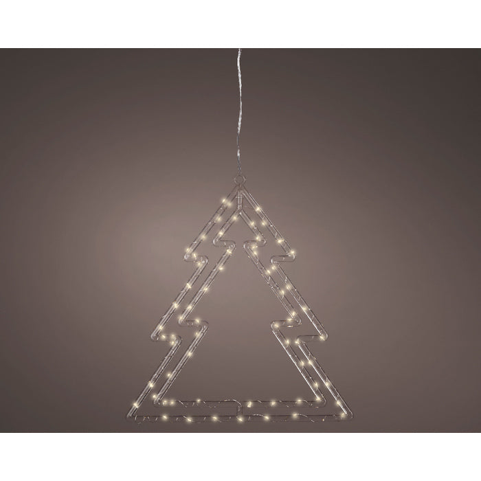 Albero a LED bianco caldo per decorazione natalizia, a batteria, 37 cm