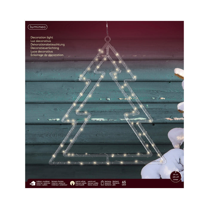 Albero a LED bianco caldo per decorazione natalizia, a batteria, 37 cm