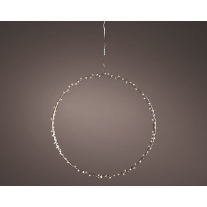 Cerchio a LED bianco caldo per decorazione natalizia, a batteria, 35 cm