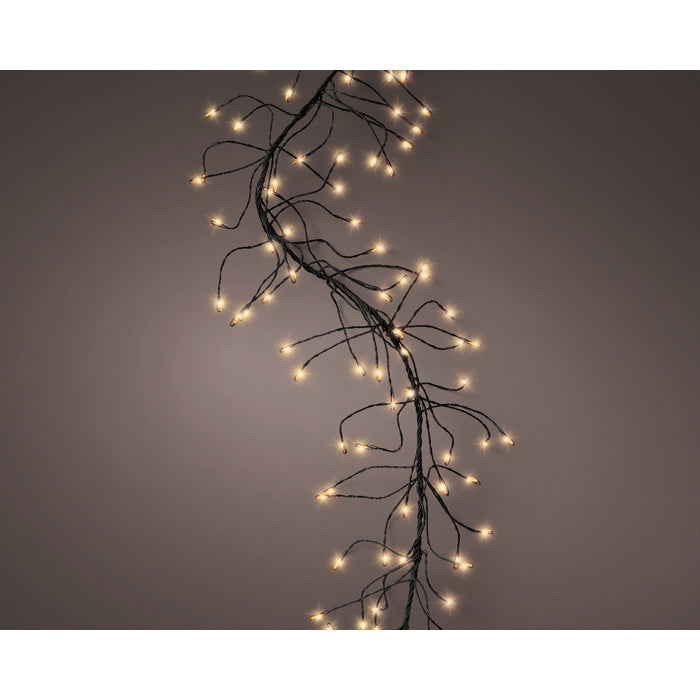 Micro LED a grappolo per decorazione natalizia, 1440 LED con cavo nero e timer, 9 mt