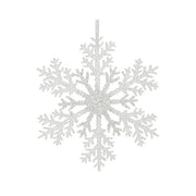 Fiocco di neve per decorazione natalizia glitterato in plastica 21 cm