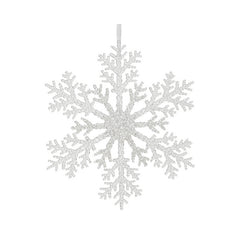 Fiocco di neve per decorazione natalizia glitterato in plastica 21 cm