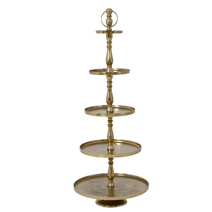 Etagère scaffale tondo in alluminio dorato