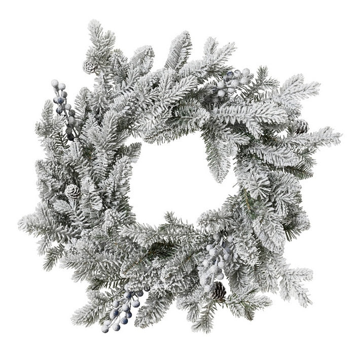 Corona innevata per decorazione natalizia 50 cm