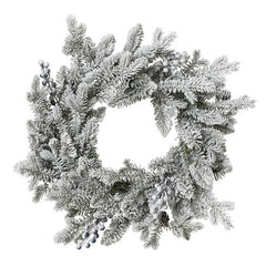 Corona innevata per decorazione natalizia 50 cm