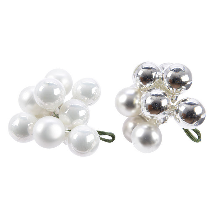 Grappolo di palline 2 cm lucide e opache per decorazione natalizia