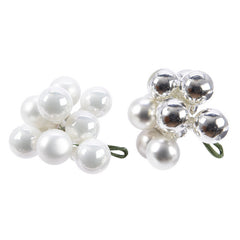 Grappolo di palline 2 cm lucide e opache per decorazione natalizia
