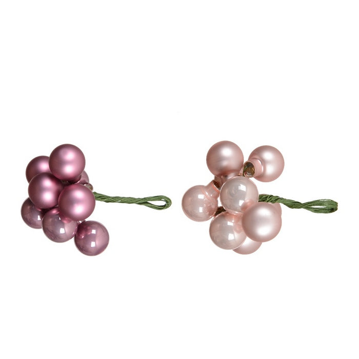 Grappolo di palline 2 cm lucide e opache per decorazione natalizia