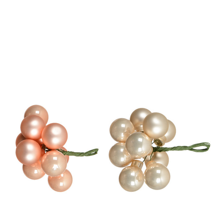 Grappolo di palline 2 cm lucide e opache per decorazione natalizia