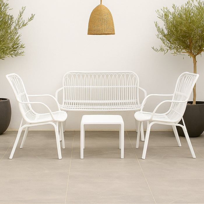Divano da giardino in polipropilene effetto rattan - Meridiana