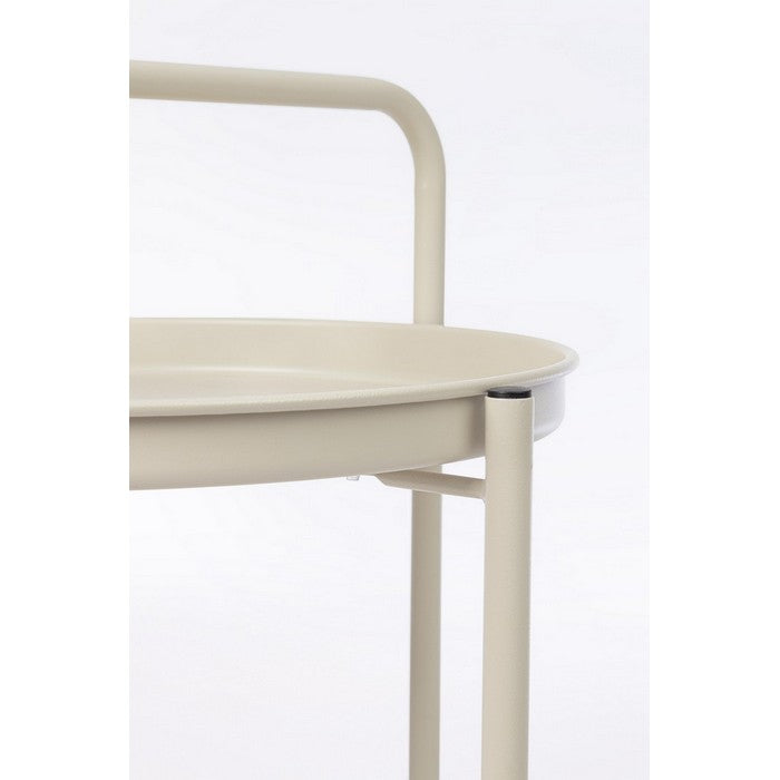 Carrello tondo in metallo con vassoio - Austin