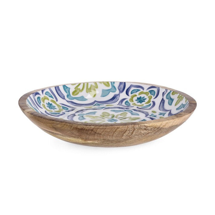 Ciotola in legno con maioliche 38 cm - Sintra