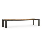 Tavolo allungabile in alluminio con piano in teak - Cameron