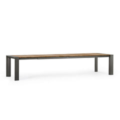 Tavolo allungabile in alluminio con piano in teak - Cameron