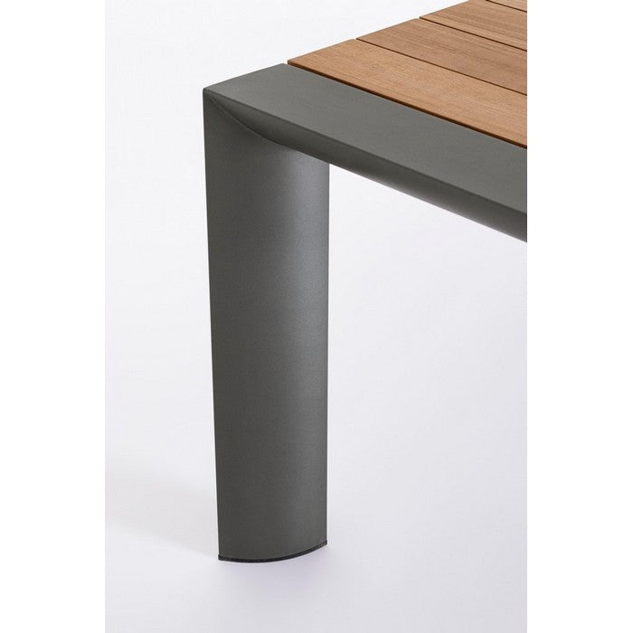 Tavolo allungabile in alluminio con piano in teak - Cameron