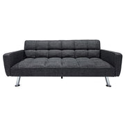 Divano letto in tessuto con gambe in metallo cromato - Nova