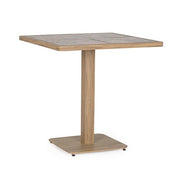 Tavolo quadrato in alluminio effetto legno, con mattonelle in porcellana 73x73 cm - Kalimera