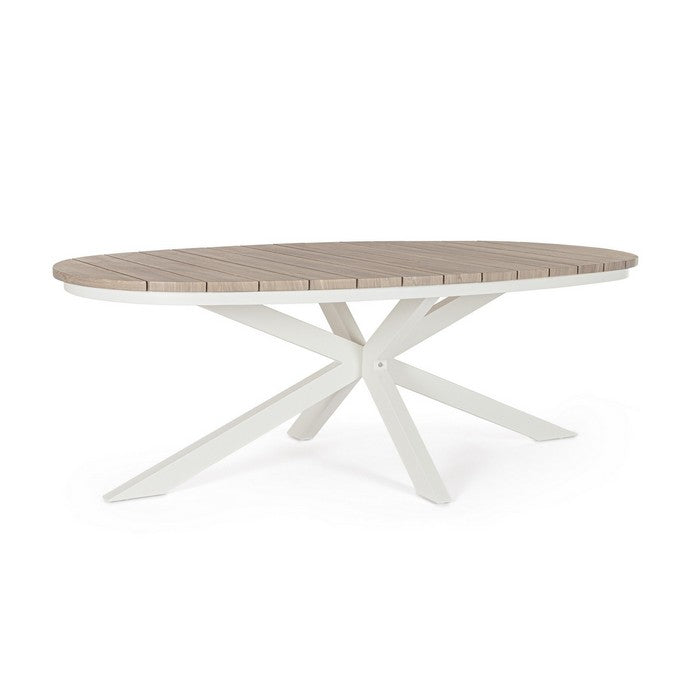 Tavolo in alluminio per esterno con piano effetto legno - Zelmar Vapor