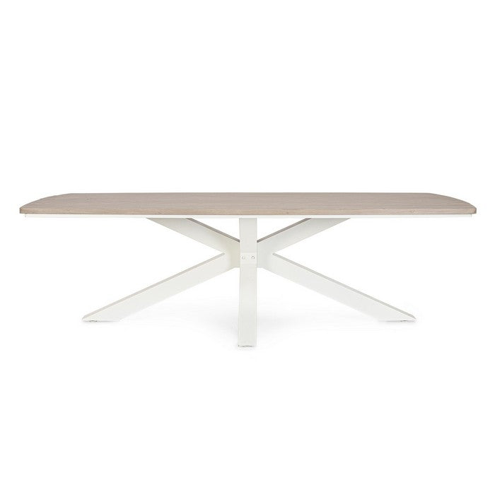 Tavolo in alluminio per esterno con piano effetto legno - Zelmar Vapor