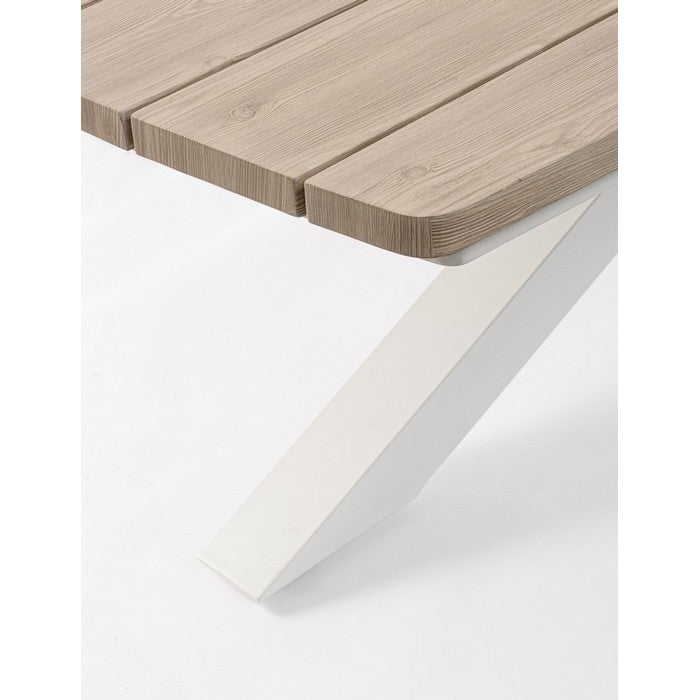 Tavolo in alluminio per esterno con piano effetto legno - Zelmar Vapor