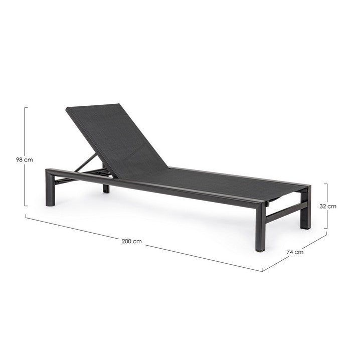 Lettino da giardino in alluminio e textilene 4 posizioni - Skipper