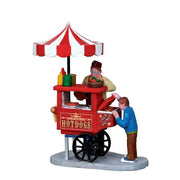 Scena carrello degli hot dog per villaggio natalizio - Hot dog cart